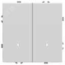 Выключатель 2-клавишный c индикатором (механизм) 250В, 10А, серия Эмили, белый фарфор, soft touch