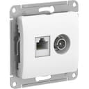 GLOSSA РОЗЕТКА двойная ТВ + компьютерная RJ45, кат. 5Е, БЕЛЫЙ Systeme Electric