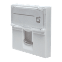 Лицевая панель 1 порт (45х45, Keystone, шторка, откидное маркировочное окно) (DIY)