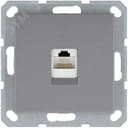 Интернет-розетка RJ45 с накладкой, цвет Алюминий Jasmart