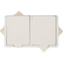 Розетка 2-м ОП РА16-759 16А IP44 с заземл. ПГ бел. Кунцево 5907