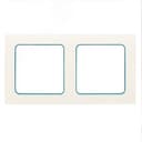 Стокгольм Рамка 2-местная белая с линией цвета синий