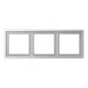 Рамка 3-я для горизонтальной/вертикальной установки (для устройств и накладок серии LS990 в монтажный адаптер)  Серия- LS ZERO  Материал- термопласт (ударопрочный) лакированный  Цвет- алюминий