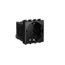 Розетка "Черный квадрат", 2P+E, с з/ш, "Avanti", 2 мод. DKC 4402002