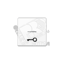 Клавиша для выключателя с окошком для подсветки и символом  замок   белая