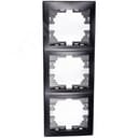 MIRA Рамка 3-ая вертикальная чёрный бархат без вставки (10шт/120шт) 701-4200-153 Lezard
