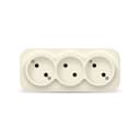 Розетка 3-м ОП 10А IP20 без заземл. сл. кость IONICH 1450