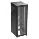 Шкаф собранный напольный 19" IT-CQE. 42U 800х800 двери стекло/сплошная. RAL 9005 DKC