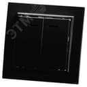 Выключатель двухклавишный c индикатором, 250В, 10А, серия Эрна, черный Stekker