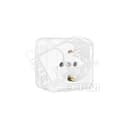 Олимп Розетка с заземлением белая наружная О0028 Универсал