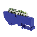 Шина "0" N (6x9мм) 8 отв. цинк синий изолятор на DIN-рейку EKF PROxima