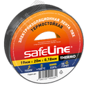 Изолента SAFELINE THERMO 19мм х 20м х 0,18 мм черный, термостойкая Росэл