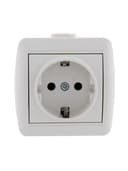 Розетка 1-м ОП Nata 16А IP20 с заземл. керамика бел. LEZARD 710-0200-122