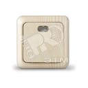 Выключатель Олимп одноклавишный с подсветкой сосна