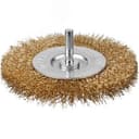 Щетка дисковая для дрели, витая латунированная стальная проволока 0,3мм, 100мм "Профессионал".