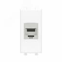 Avanti Компьютерная розетка RJ-45 без шторки      модульная кат.6A экранированная Белое облако 1    модуль