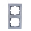 KARINA Рамка 2-ая вертикальная б/вст матовое серебро (10шт/120шт) Lezard