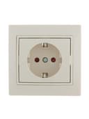 Розетка 1-м СП Mira 16А IP20 с заземл. защ. шторки со вставкой керамика крем. LEZARD 701-0303-124