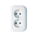 Розетка 2-м СП Валентина РС16-830 16А IP20 с заземл. бел. Кунцево 5447