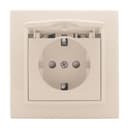 Розетка 1-местная СП с/з Минск с крышкой 16А бежевая с защ. штор. EKF