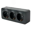 Розетка трехместная с/з 250В 16А София черный