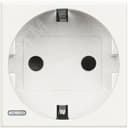 Axolute Розетка силовая 2К+З 10/16А 250В с боковыми заземляющими контактами Schuko белая немецкий стандарт