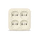 Розетка 4-м ОП 10А IP20 квадрат. без заземл. сл. кость IONICH 1453