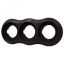 Рамка 3 постовая Пиластро, накладной монтаж, дерево, цвет Угольно-черный