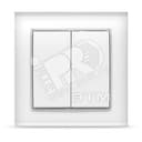 Выключатель Бриллиант двухклавишный белый Универсал