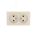 VIOLA Розетка двойная б/з закрытый корпус керамика крем (12шт/144шт)
