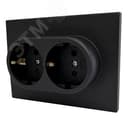 Розетка двухпостовая Ugra с/з с з/ш, механизм, 16А, 250В, графит GUSI Electric