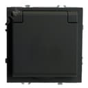 Розетка 1-местная с крышкой с защ. штор с/з, 250В, 16А, серия Эмили,, черный уголь, soft touch