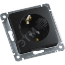 MASTER Розетка одноместная с заземляющим контактом, скрытой установки, в рамку, черный