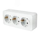 Розетка трехместная с/з 250В 10А серия София белый STEKKER