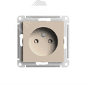 ATLASDESIGN РОЗЕТКА без заземления со шторками, 16А, механизм, ПЕСОЧНЫЙ