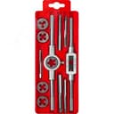 Набор метчиков и плашек в пластиковом боксе, сталь 9ХС 12 предметов