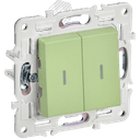 SKANDY Выключатель 2-клавишный с индикацией 10А SK-V09G мятный IEK
