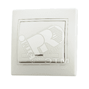 Выключатель одноклавишный, с подсветкой, бежевый, с бежевой вставкой Lezard