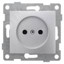 Розетка однопостовая Bravo б/з с з/ш, механизм, 16А, 250В, серебро GUSI Electric