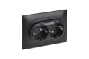 Розетка 2-м SKANDY 16А с заземл. без защ. шторок в сборе SK-R08Bl черн. IEK SK-R21-16-K02-F