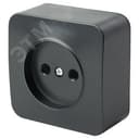 Розетка одноместная б/з 250В 10А серия София черный матовый STEKKER