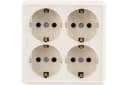 Розетка 4-м ОП Олимп с заземл. квадрат сл. кость UNIVersal 1171