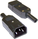 Вилка IEC 60320 C14, 10A, 250V, разборная, черная LANMASTER LAN-IEC-320-C14