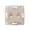 KARINA Розетка компьютерная двойная крем (10шт/120шт) Lezard