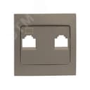Валенсия лицевая панель розетки RJ-45 2-местная кашемир