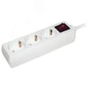 Удлинитель бытовой 3 розетки шнур 5м с заземлением с выключателем 16А