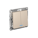 Выключатель 2-кл. AtlasDesign с подсветкой (сх.5а) 10AX мех. песочн. SE ATN001253