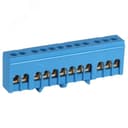 Шина NO-224-100 N ноль в изолированном корпусе на DIN-рейку ШНИ-6х9-12-Д синий