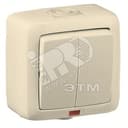 Переключатель одноклавишный наружный с индикацией слоновая кость 16А