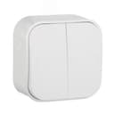 Переключатель 2 направления 2 клавиши белый